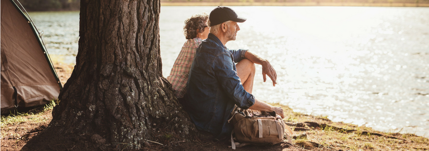 Optimism, Positivity Couple Looking Out over the lake