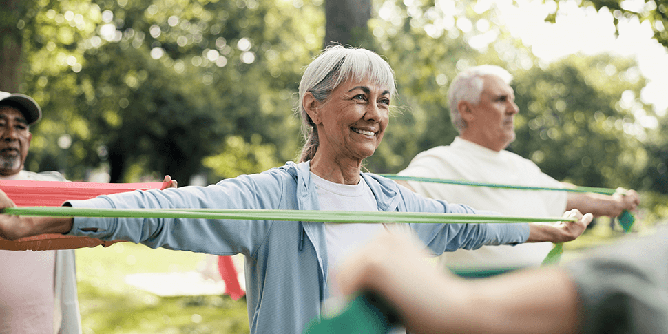 Group resistance band exercise
