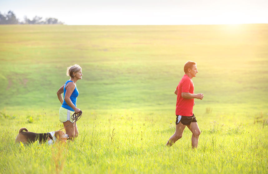 Active Seniors Exercising Outdoors