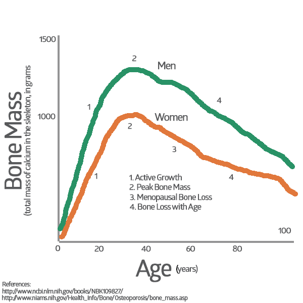 Preventative Care - Peak Bone Mass Graph