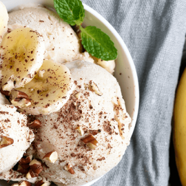 Banana Peanut Butter 'Ice Cream' with Cacao Nibs