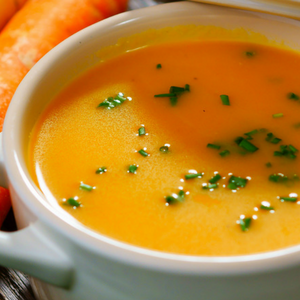 Butternut squash, carrot and apple soup