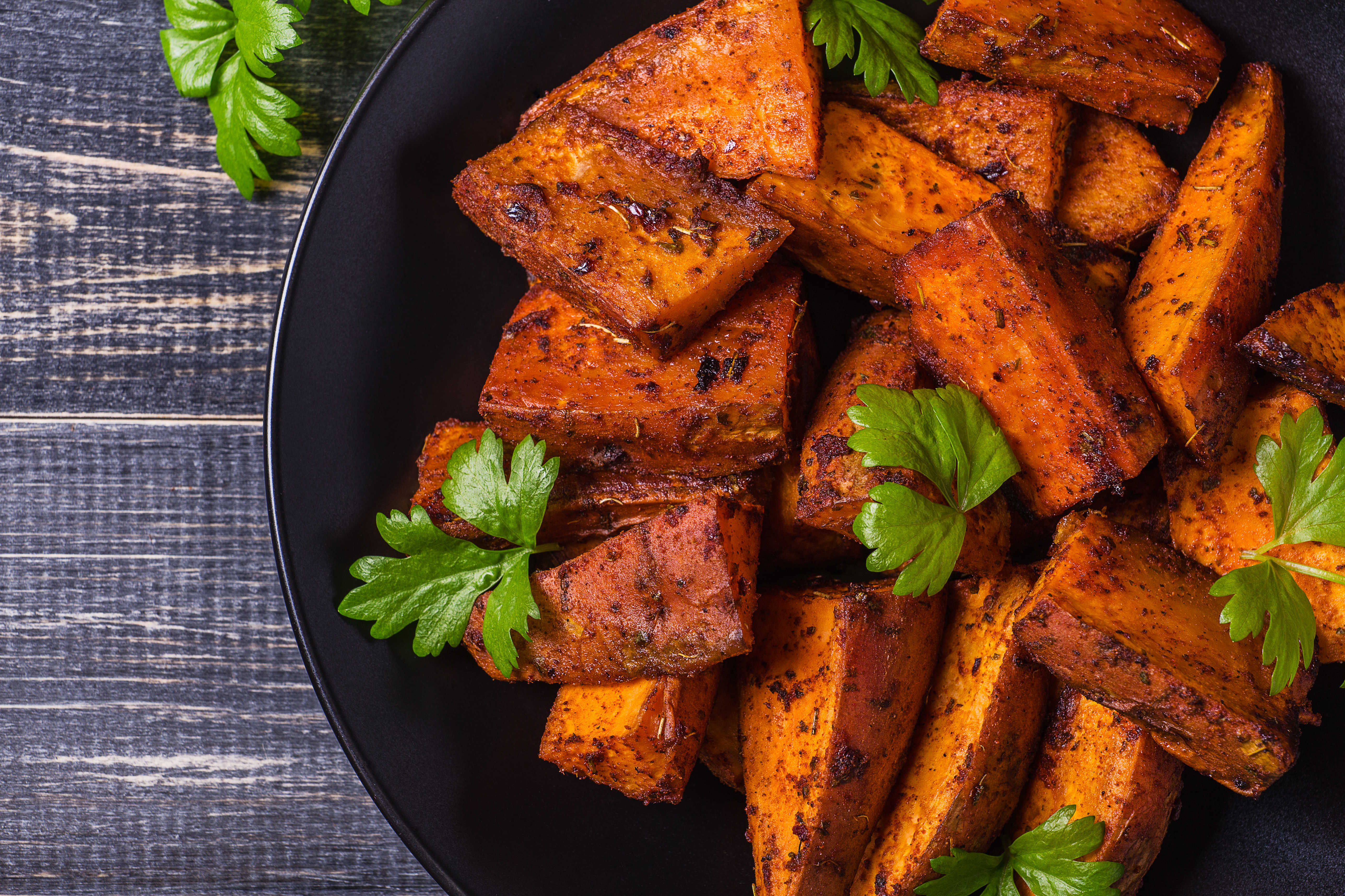 Sweet potato chunks with spices