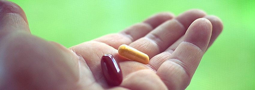 Pills on open hand